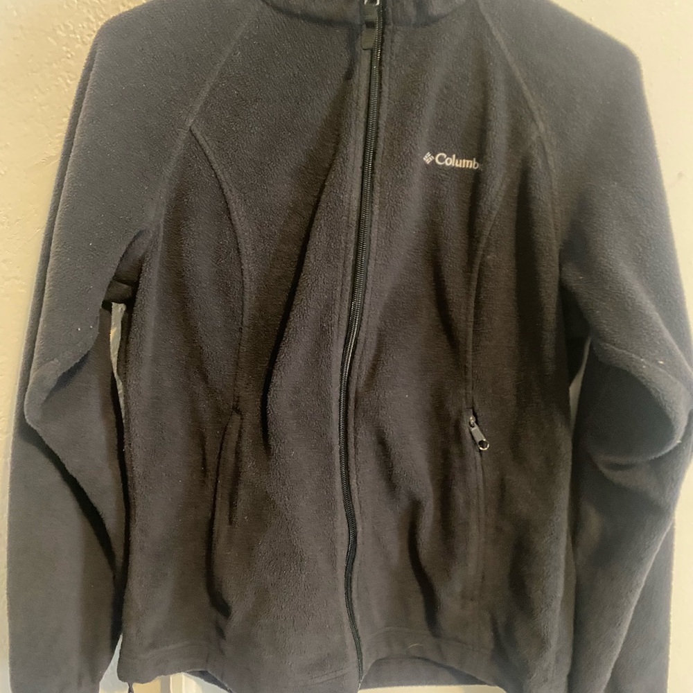 Columbia Black Sherpa Fleece Jacket with Embroidered Logo